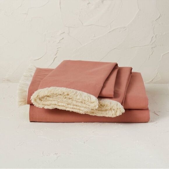 Opalhouse Coral Fringe Sheet Set Designed Jungalow “read description” - Picture 1 of 5